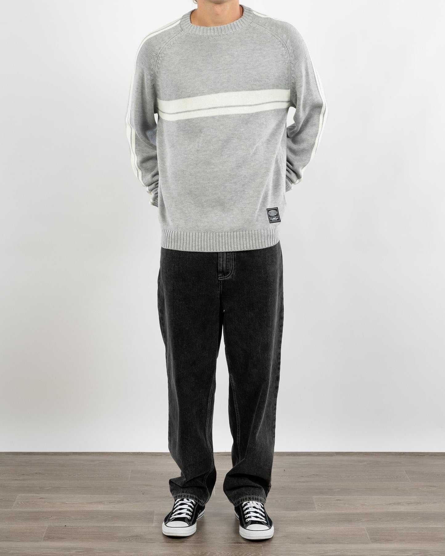 Rusty white lines 2.0 knitted crew