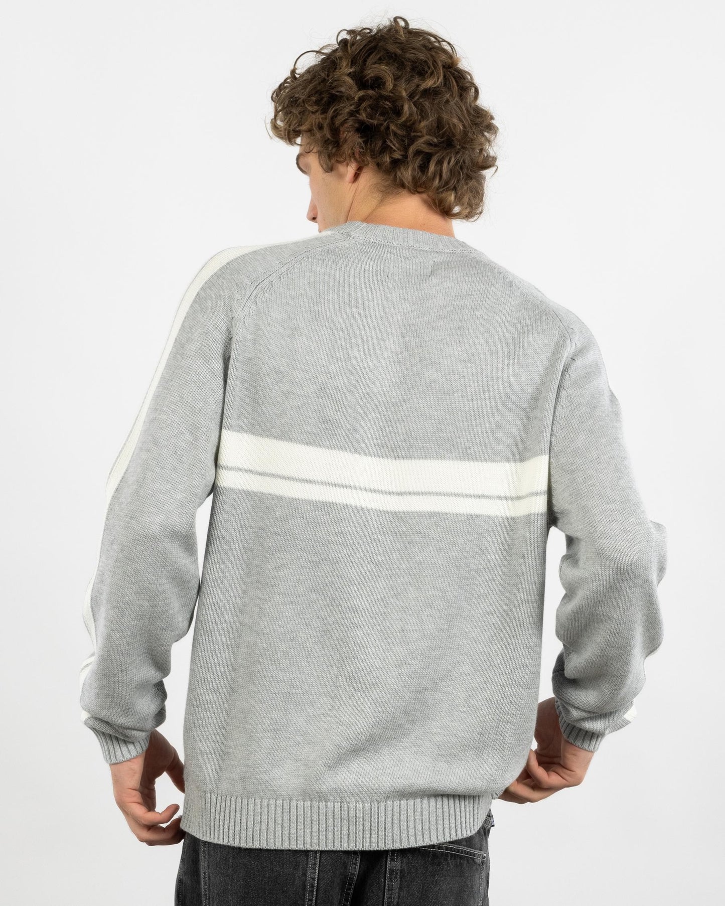 Rusty white lines 2.0 knitted crew