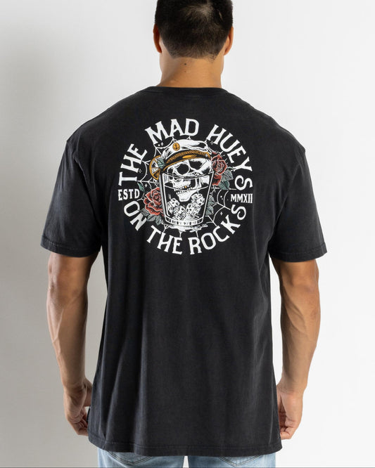 The Mad Hueys on the rocks tee- Washed black