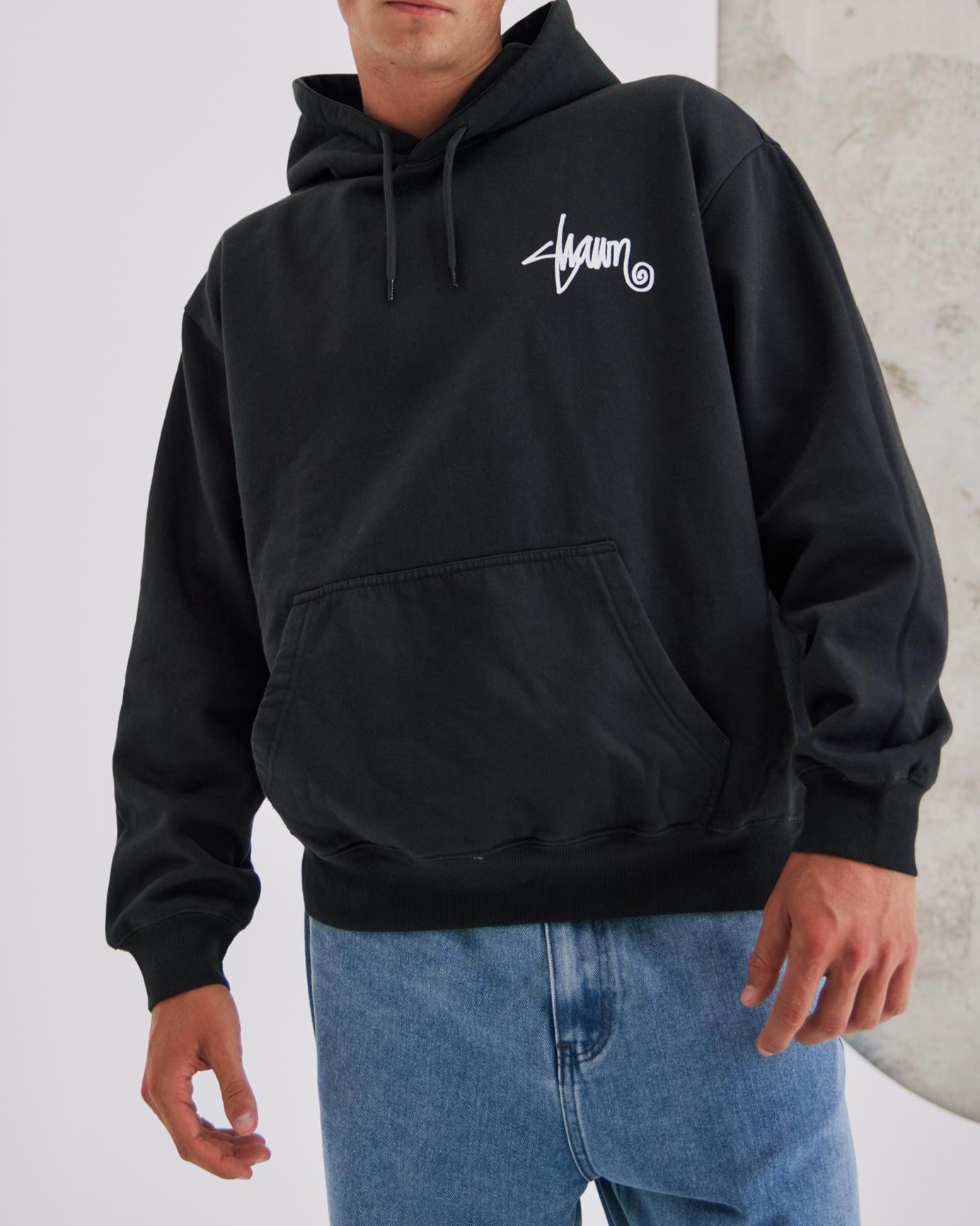 S Dsouble this thing dot hood-Washed black