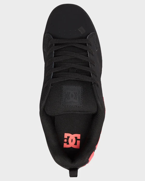 DC Womens Court Graffik Skate Shoes - BLACK/HOT PINK