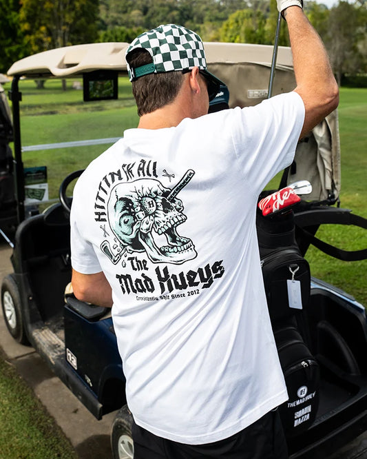 The Mad Hueys Hittin FK All Tee l White