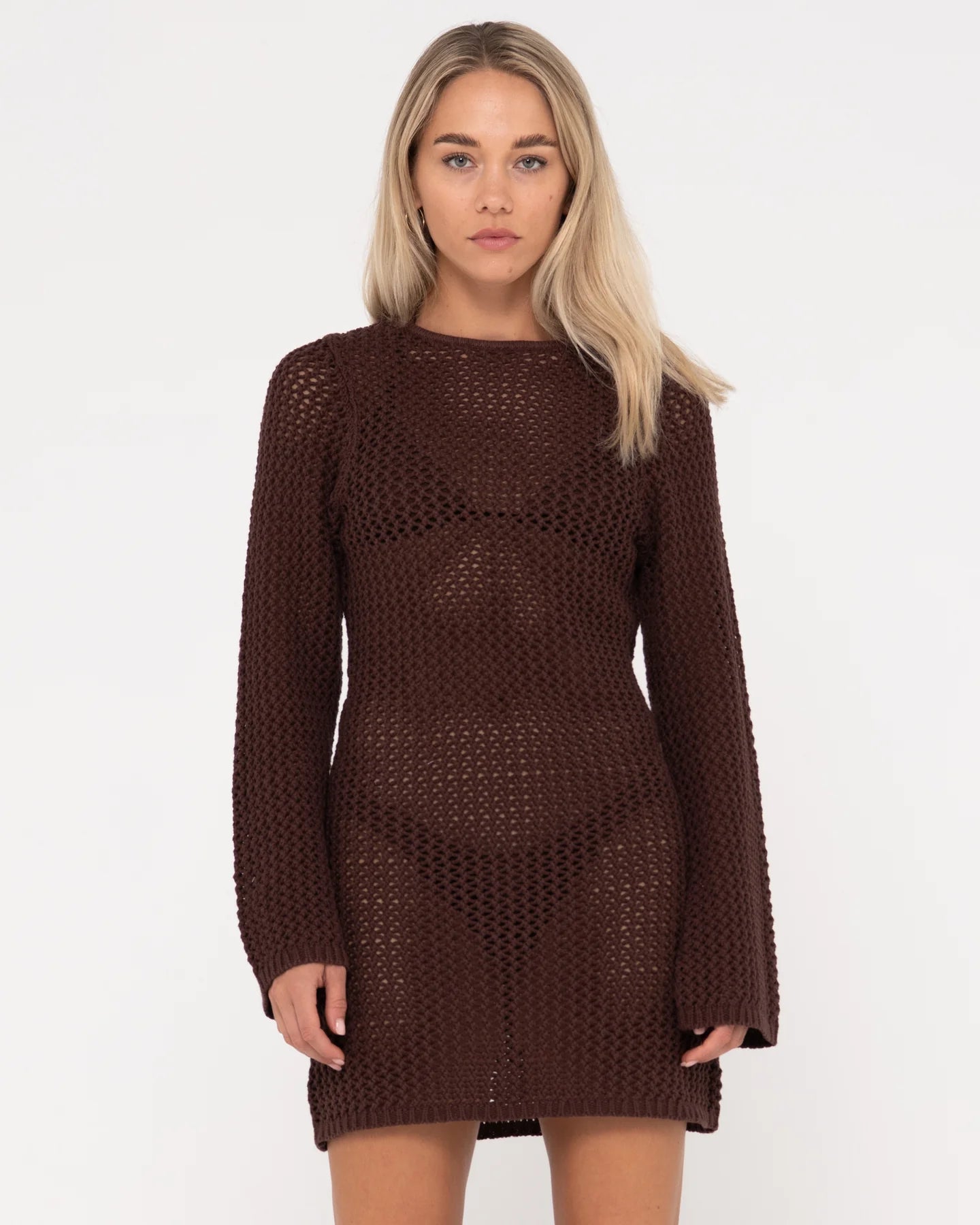 Rusty Amalfi Long Sleeve Knit Mini Dress
