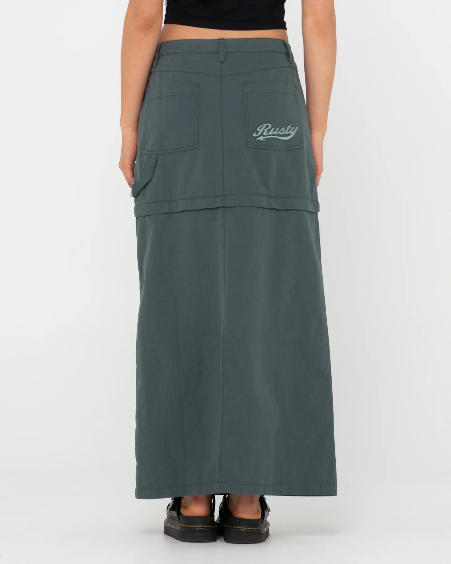 Rusty Zip-off Ripstop Maxi Skirt