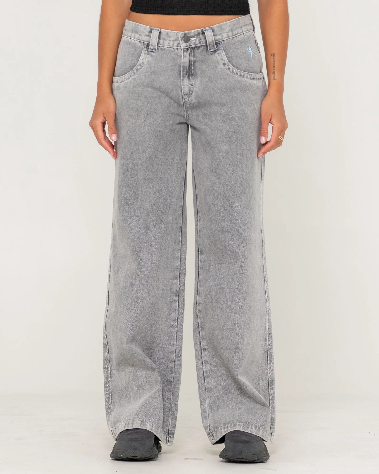 Rusty Flip Mommy Low Rise Tapeless Jean-Grey