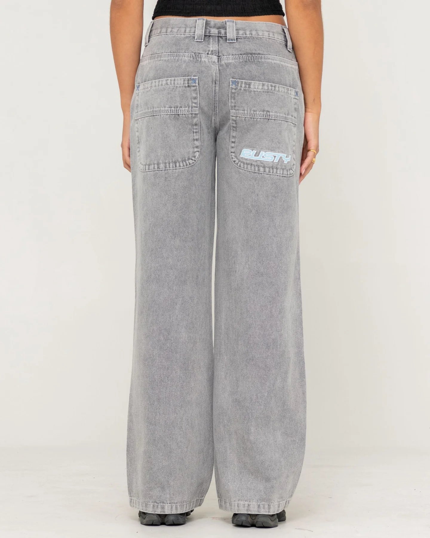 Rusty Flip Mommy Low Rise Tapeless Jean-Grey
