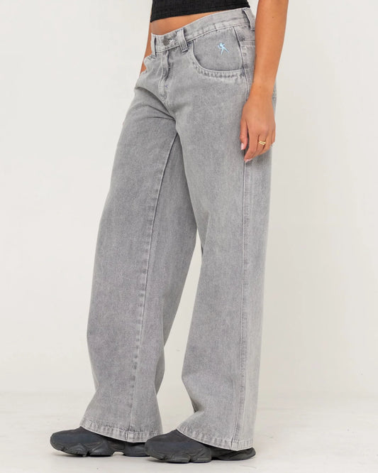 Rusty Flip Mommy Low Rise Tapeless Jean-Grey