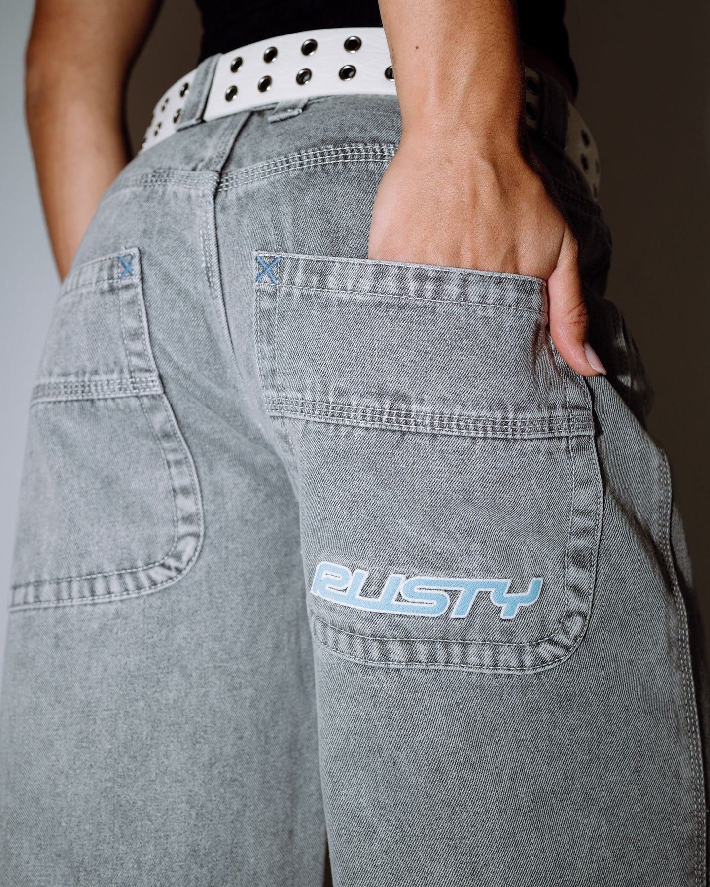 Rusty Flip Mommy Low Rise Tapeless Jean-Grey