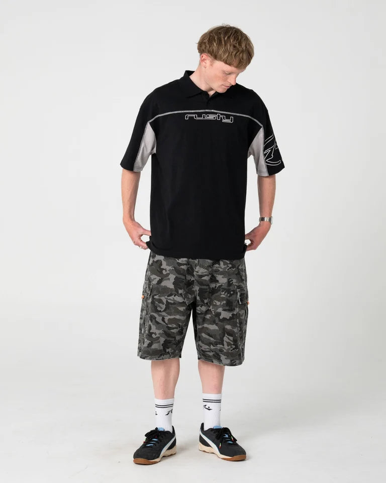 Rusty Cyberwave Oversized Polo l Black