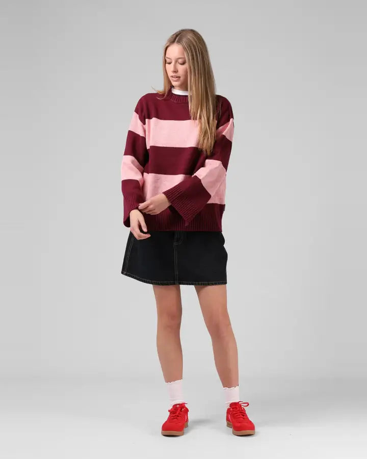 RPM Georgia Stripe Knit- Plum/Pink
