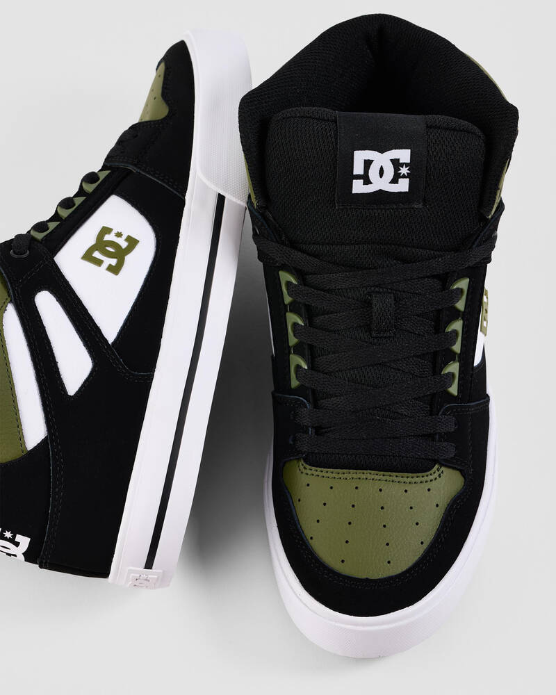 Dc Shoes Pure High-Top WC Shoes l Black, White & Green