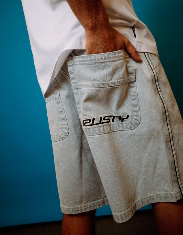 Rusty Flip Daddy 2.0 Jort- Sky Blue Heather