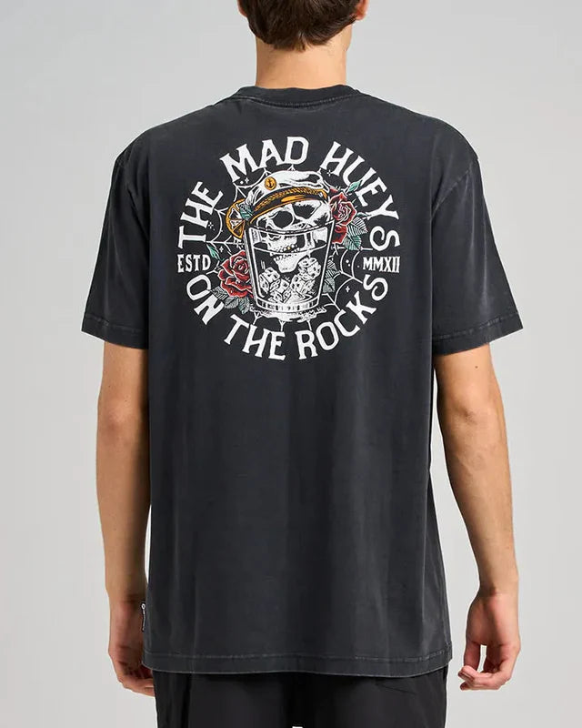 The Mad Hueys on the rocks tee- Washed black