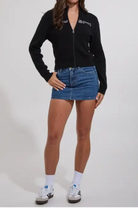 Rusty sundial zip through skimmer knit