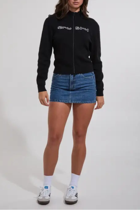 Rusty sundial zip through skimmer knit