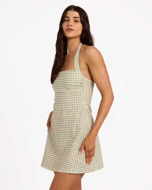 Billabong Break Line Halter Mini Dress l Salt Crystal