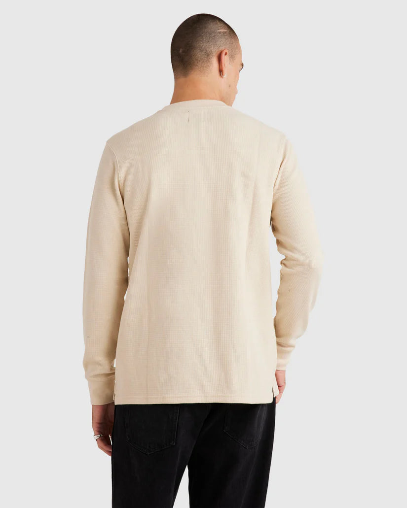 RVCA union waffle long sleeve tee- Cream
