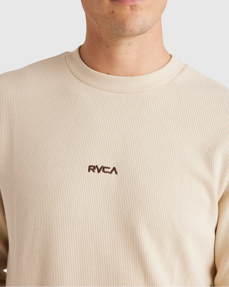 RVCA union waffle long sleeve tee- Cream