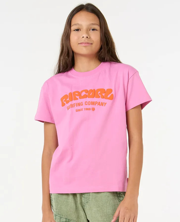 Rip Curl surf puff pink tee