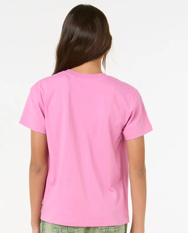 Rip Curl surf puff pink tee