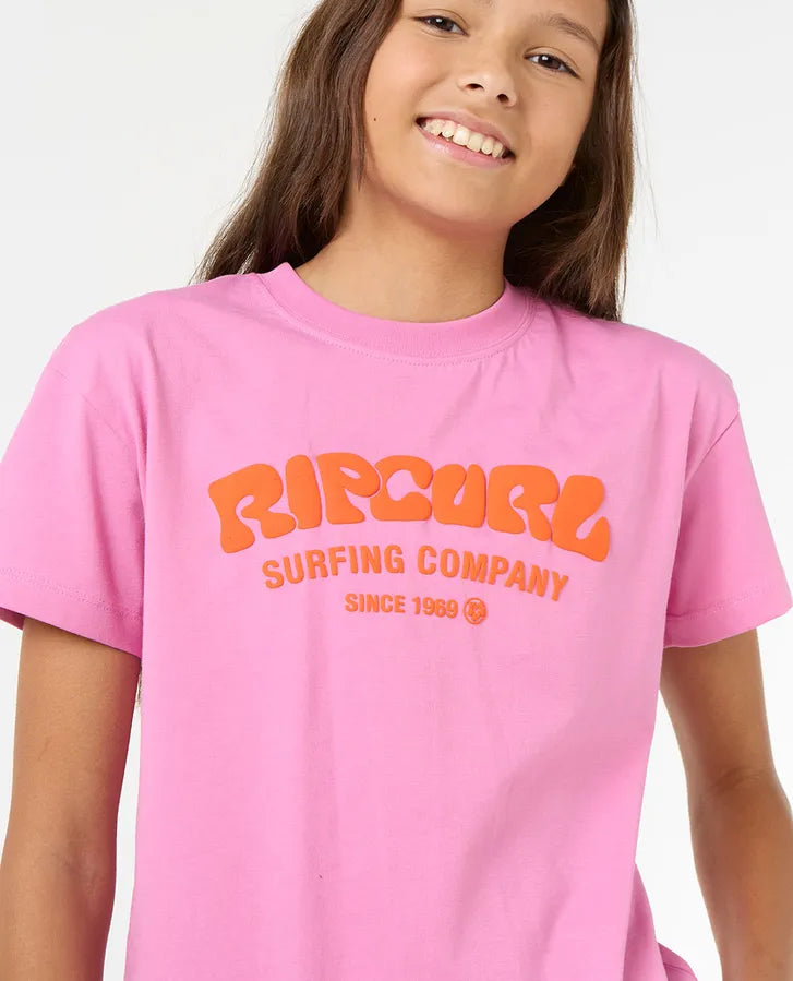 Rip Curl surf puff pink tee