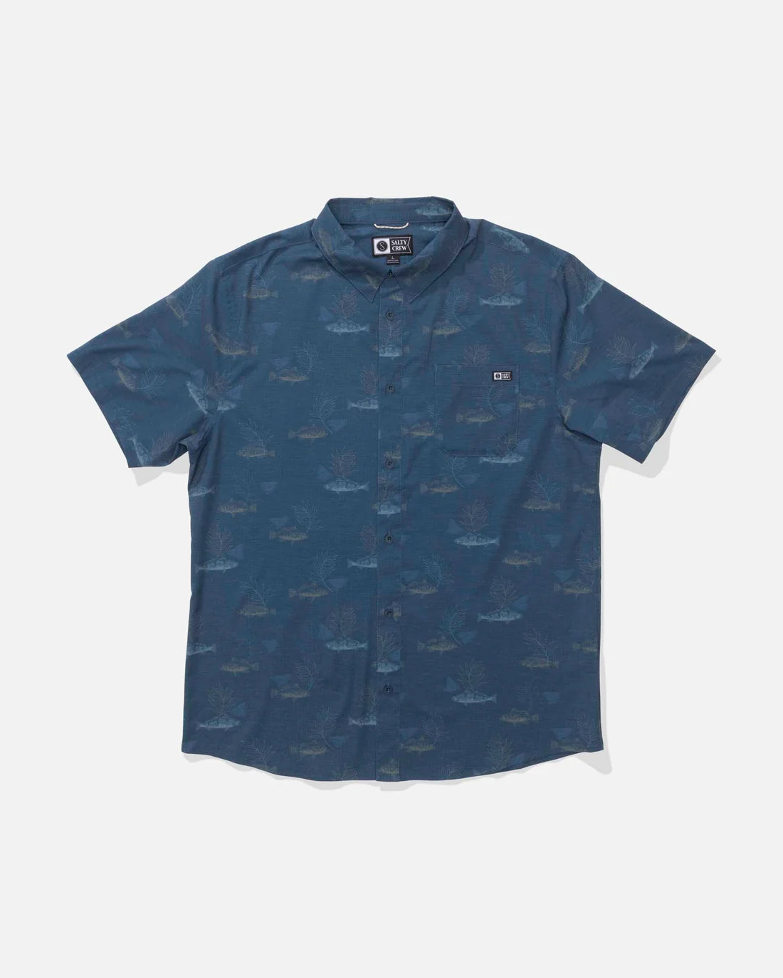 Salty Crew Breezer Perforated Button Up - Navy