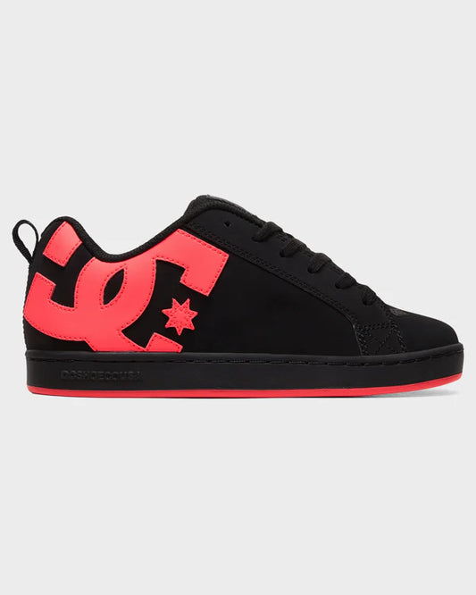 DC Womens Court Graffik Skate Shoes - BLACK/HOT PINK