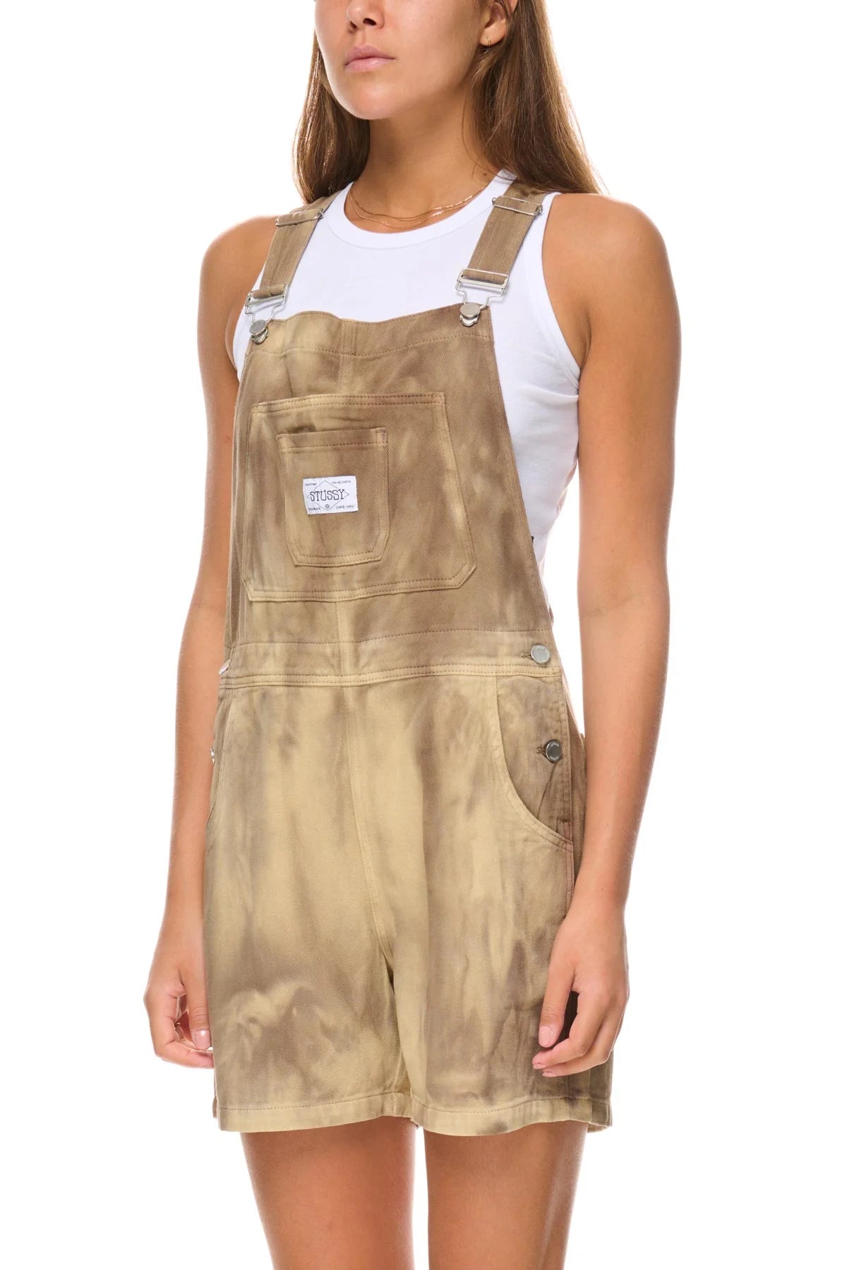 NEVADA DENIM SHORT OVERALL - PIGMENT COFFEE