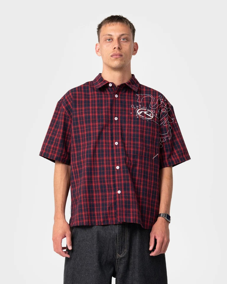 Rusty Slick Rick Short Sleeve Check Shirt l Red