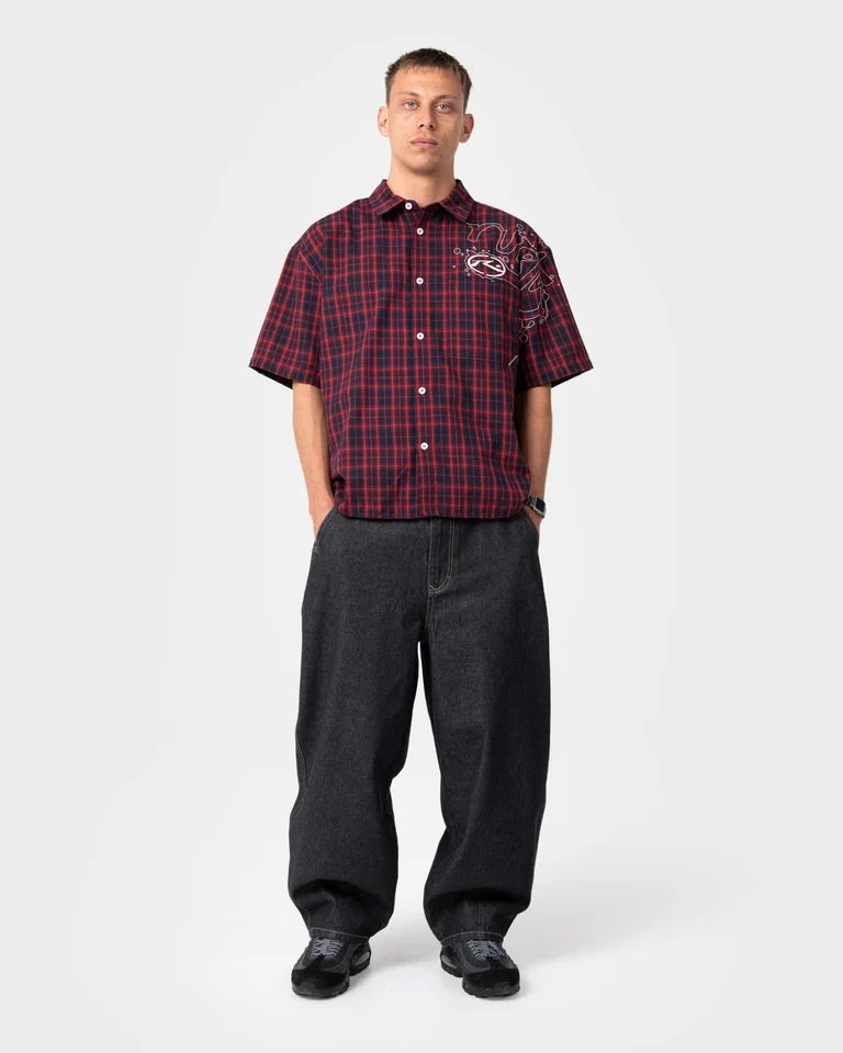Rusty Slick Rick Short Sleeve Check Shirt l Red