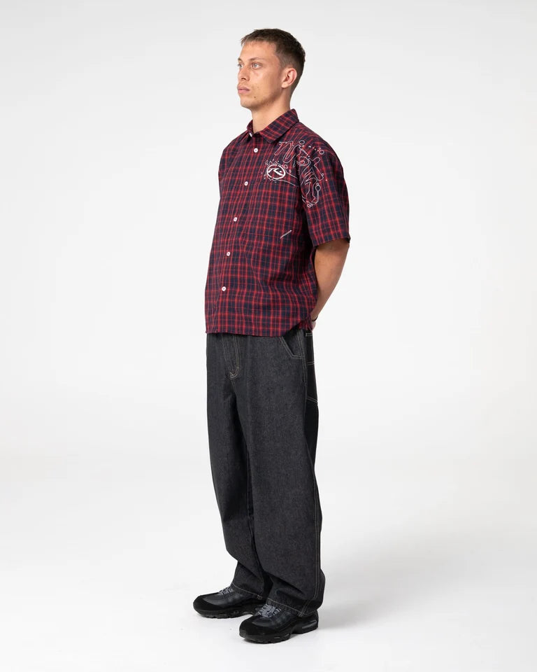 Rusty Slick Rick Short Sleeve Check Shirt l Red