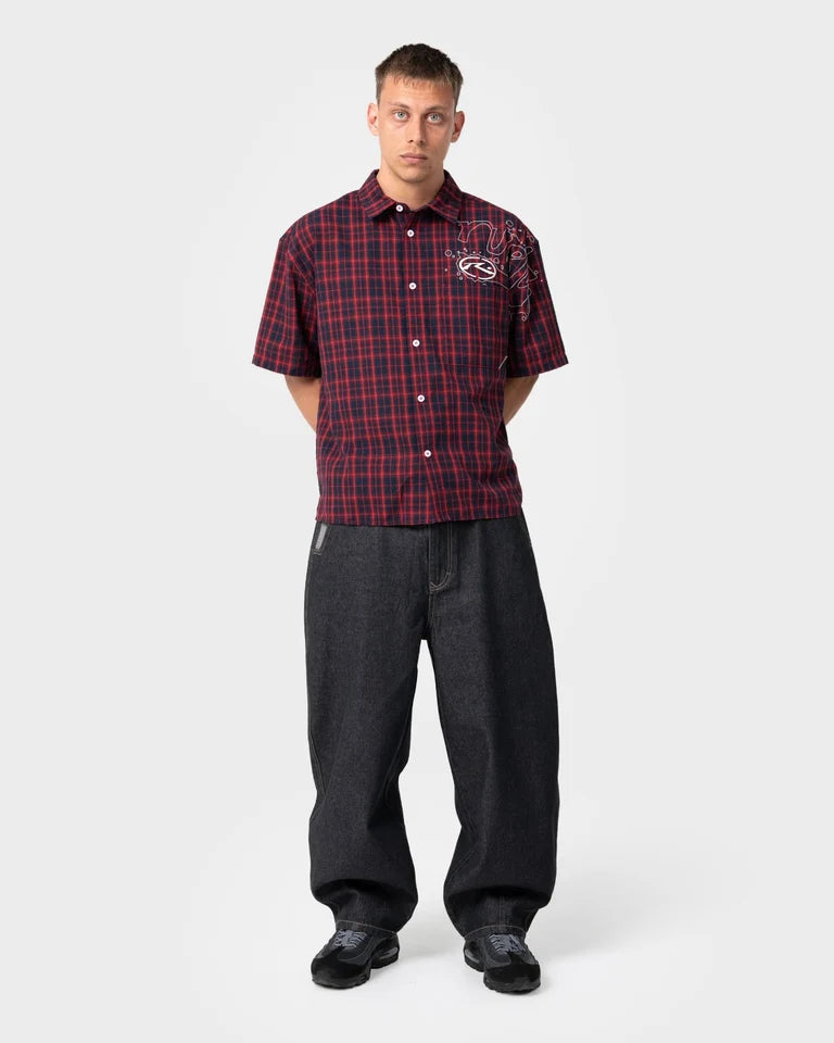 Rusty Slick Rick Short Sleeve Check Shirt l Red