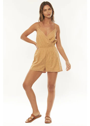 Amuse Society Bit Of Sunshine Woven Tink Romper