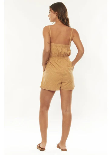 Amuse Society Bit Of Sunshine Woven Tink Romper