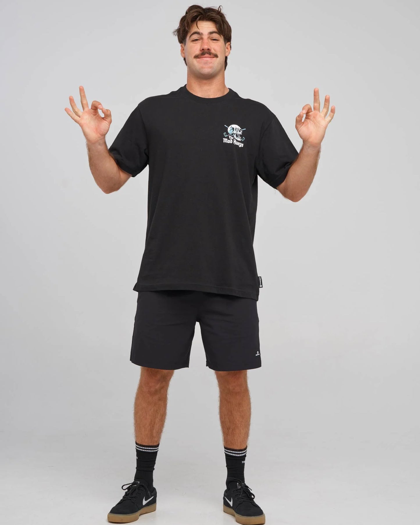 The Mad Hueys Hittin FK All Tee l Black