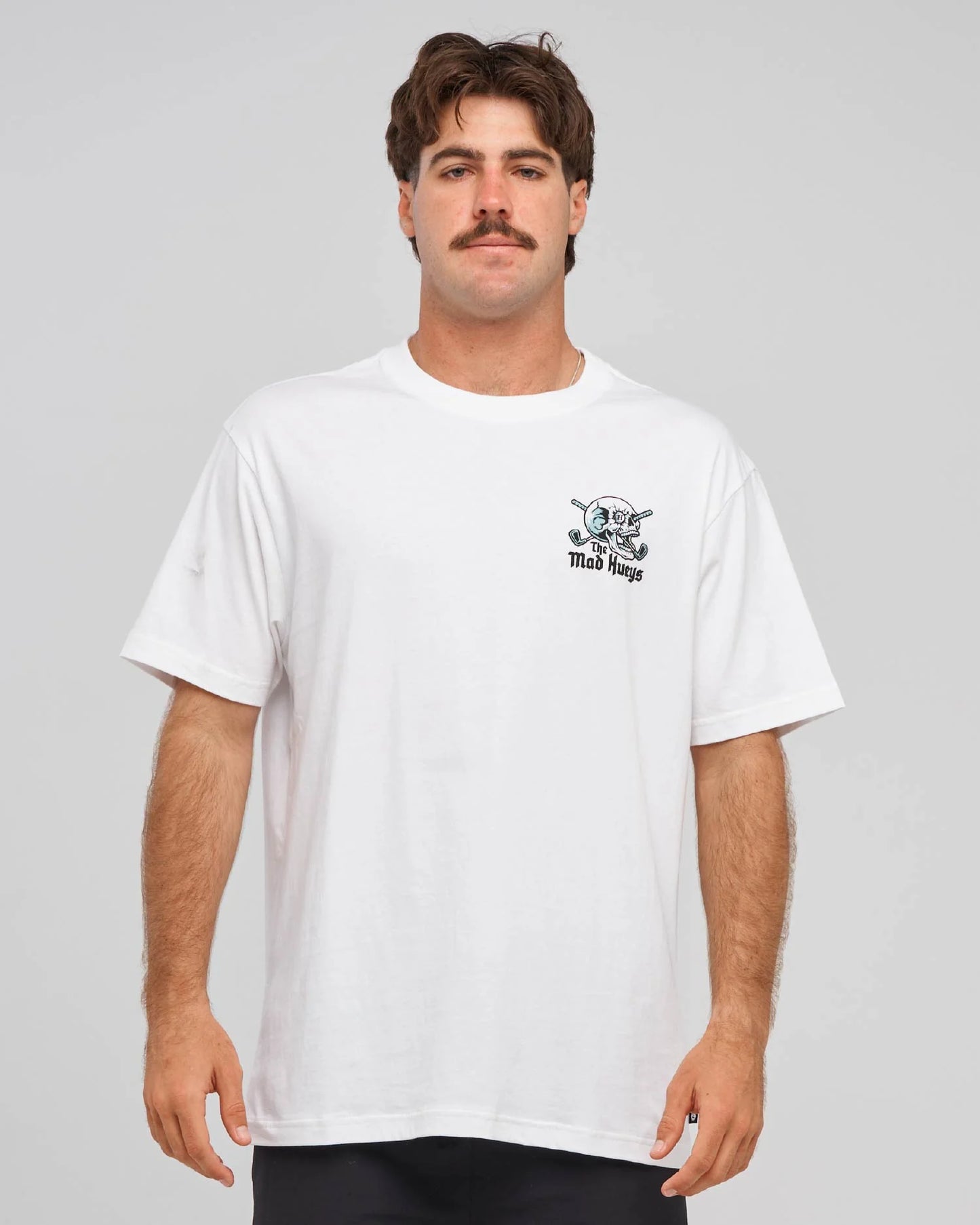 The Mad Hueys Hittin FK All Tee l White