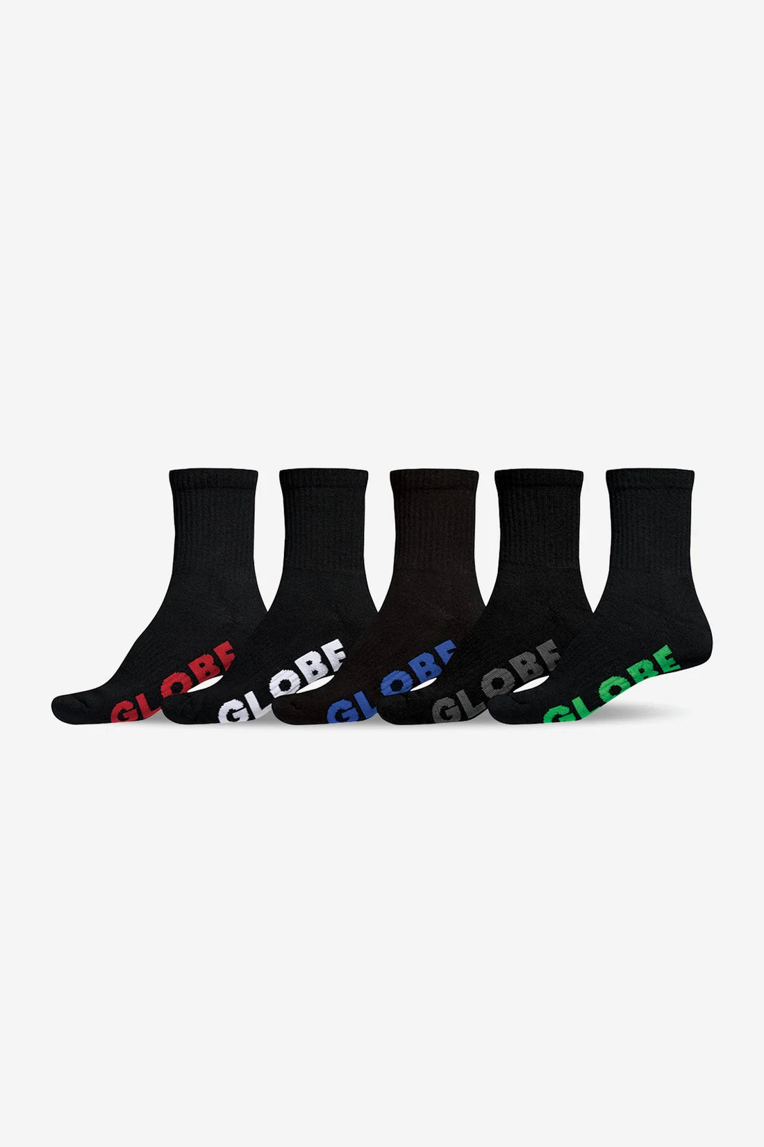 Globe Stealth Crew Sock 5 Pack | Black