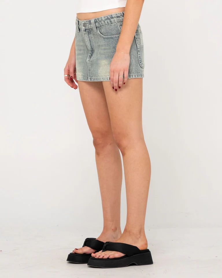 Rusty Norty Low Rise Denim Micro Mini Skirt