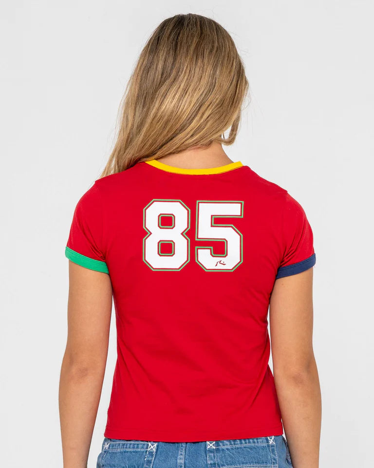 Rusty 3 Tone Contrast Ringer Baby Tee