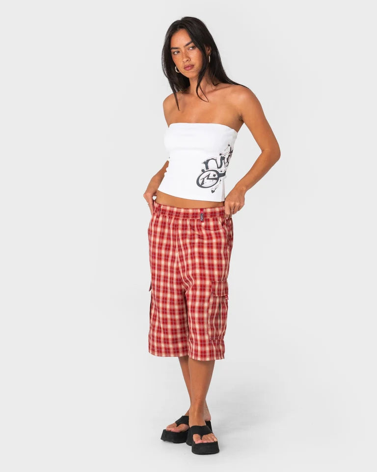 Rusty Art Attack Graphic Boob Tube | White