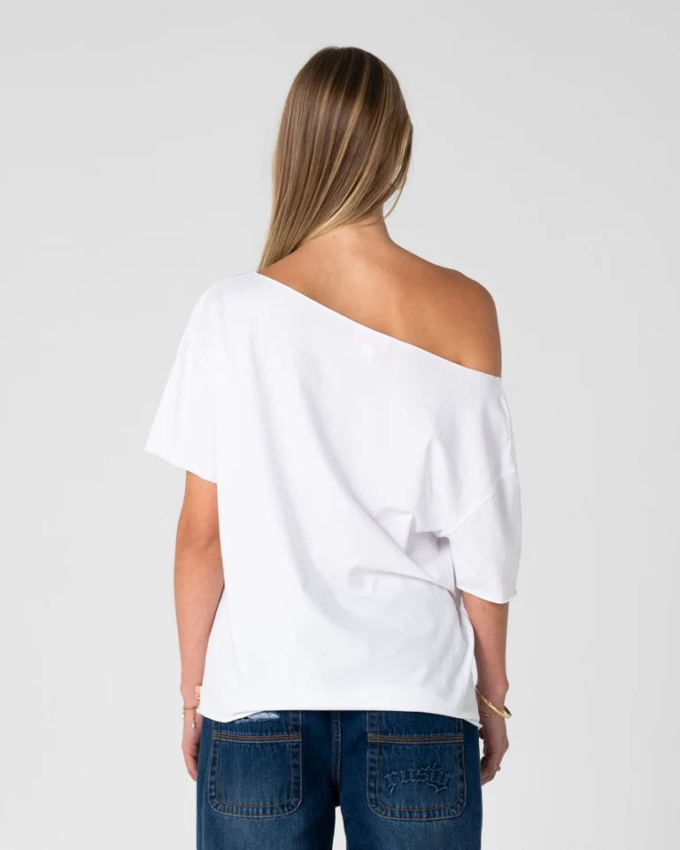Rusty New But Old Off Shoulder Tee | White