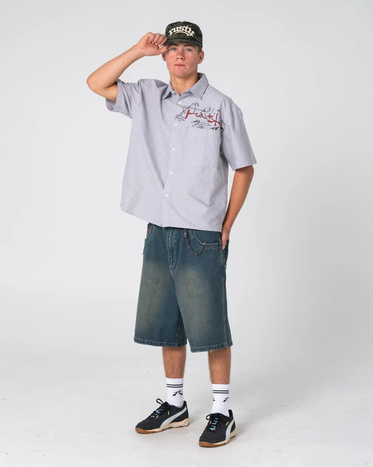 Rusty Shockwave Short Sleeve Shirt | Grey