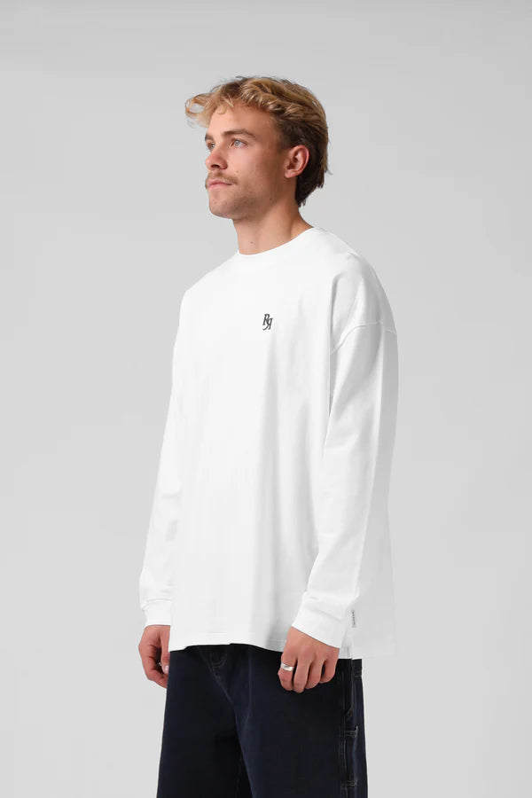 RPM sanded LS tee- white