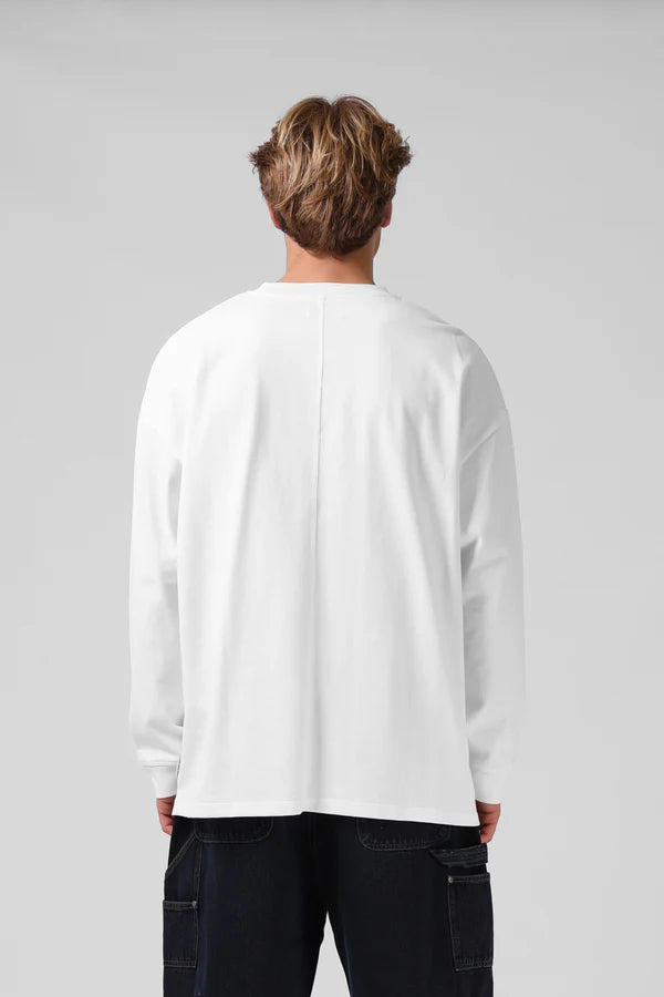 RPM sanded LS tee- white