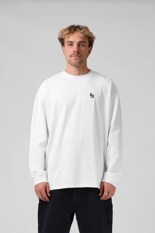 RPM sanded LS tee- white