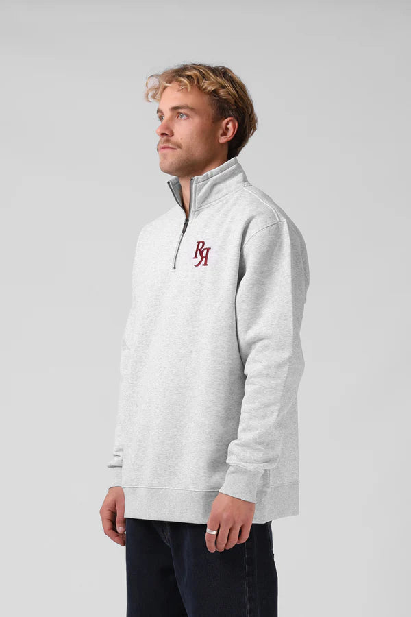 RPM track 1/4 zip- white marl