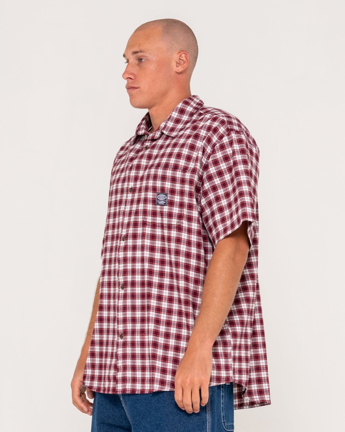 Rusty Worldwide Curved Hem Button Shirt