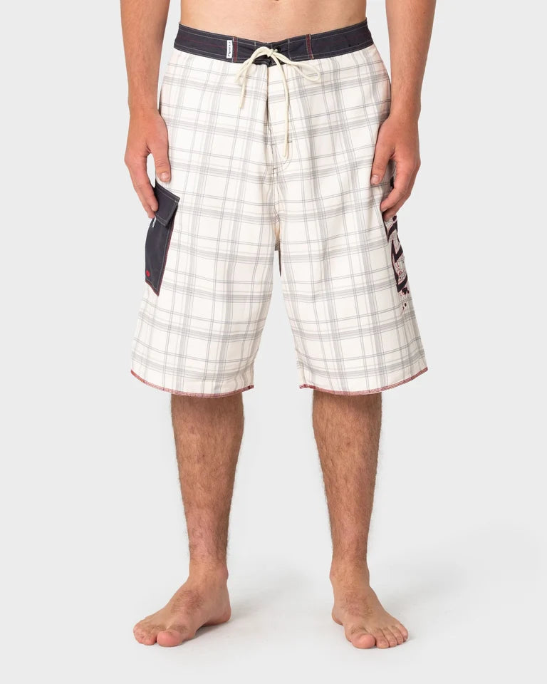 Rusty Scribble 24" Baggy Boardshorts l Cream