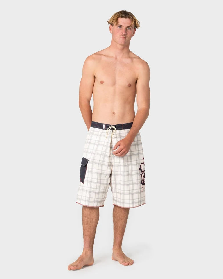 Rusty Scribble 24" Baggy Boardshorts l Cream