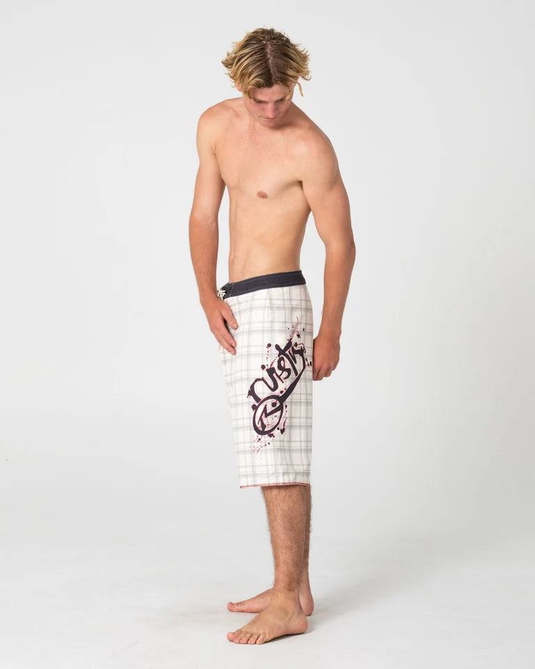 Rusty Scribble 24" Baggy Boardshorts l Cream